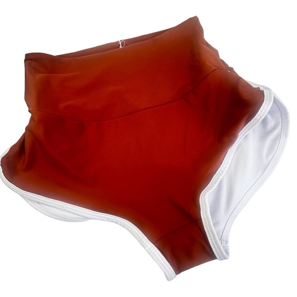 New Free People SALT GYPSY Betty Surf Bottom Chocolate Brown Boy Short High Rise - Picture 2 of 5